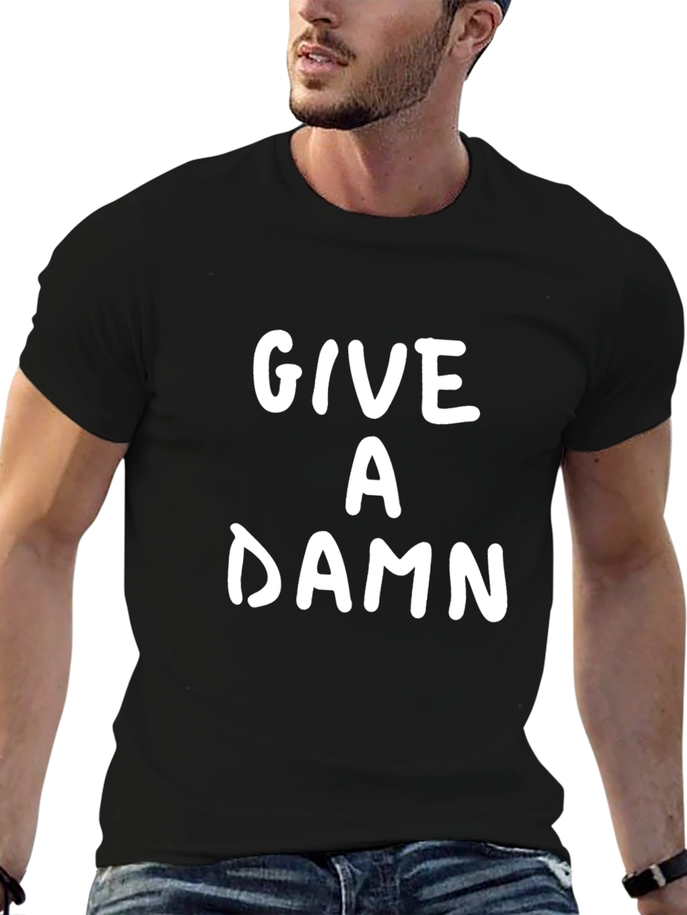 Give A Damn Graphic T-Shirt - Black