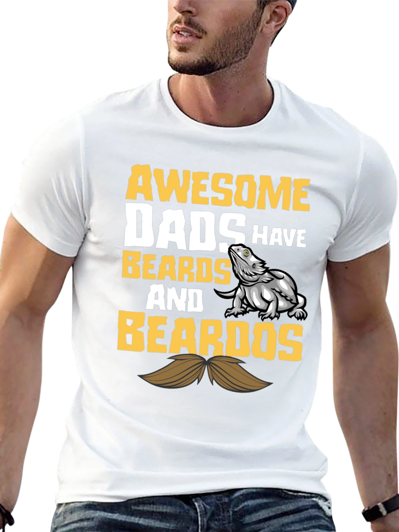 Awesome Dads Beardos Graphic T-Shirt