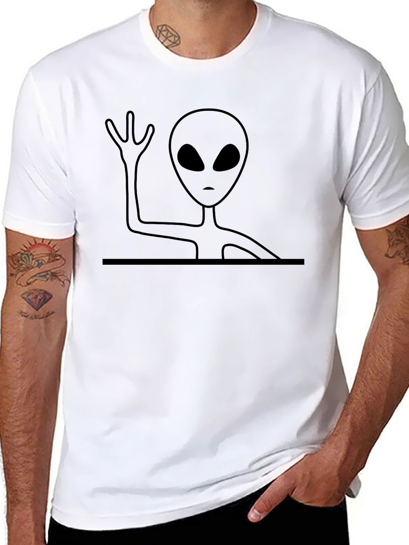 Alien Graphic Black T-Shirt