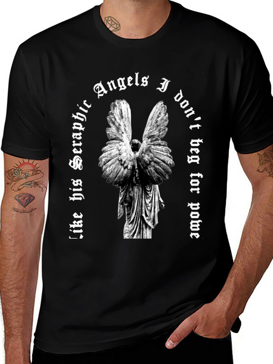 Angels Graphic Tee - Gothic Style