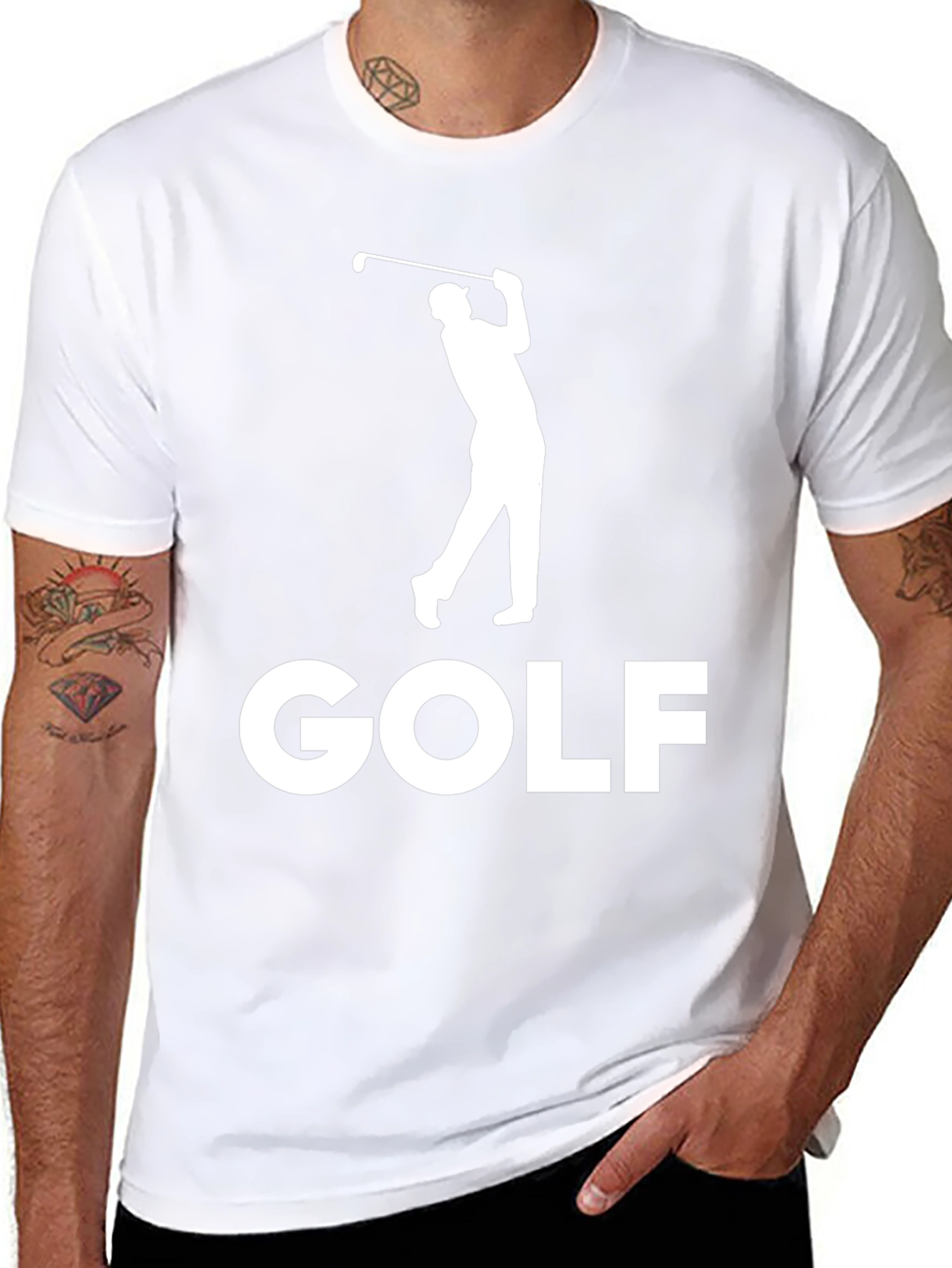 Golf Player Black Graphic Tee