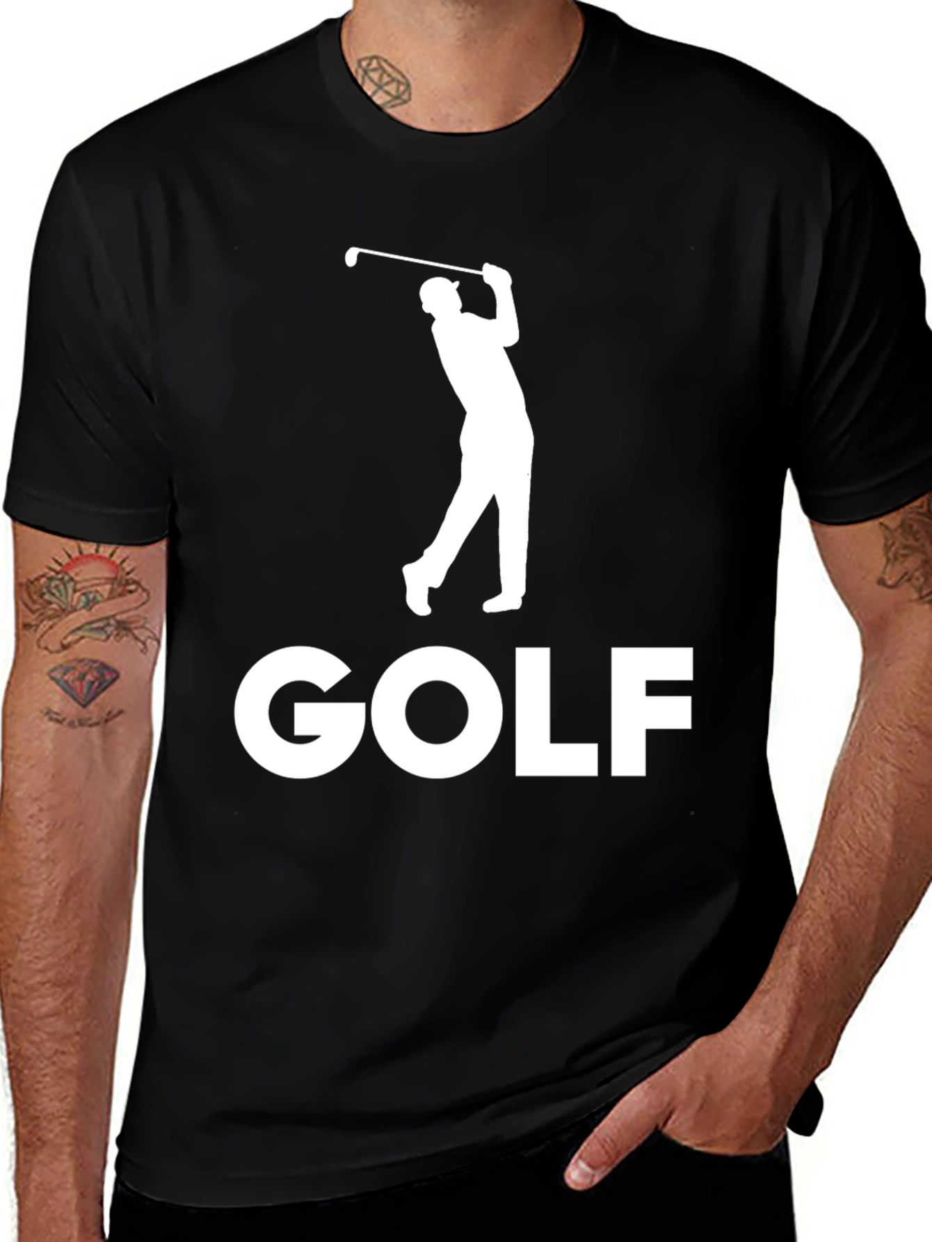Golf Player Black Graphic Tee