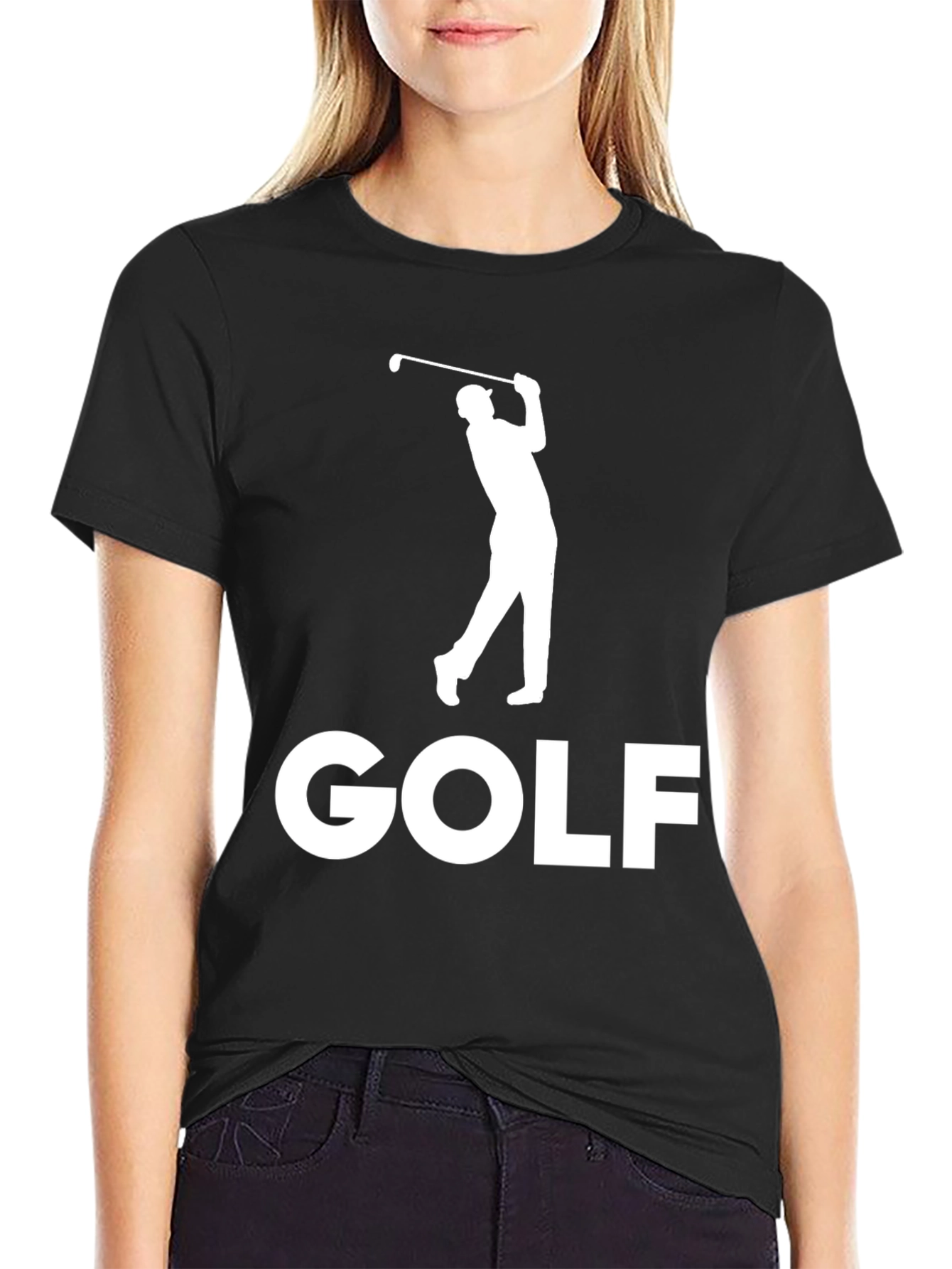 Golf Player Black Graphic Tee