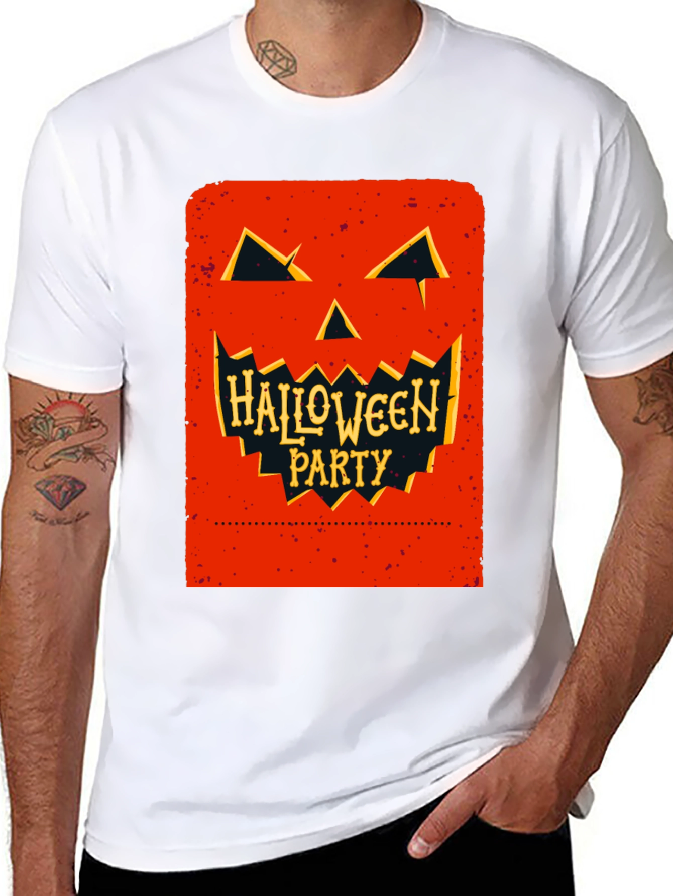 Halloween Party Pumpkin Face Black T-Shirt