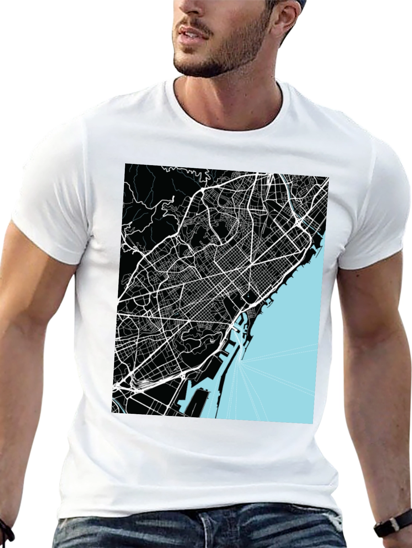 Barcelona Map Graphic T-Shirt