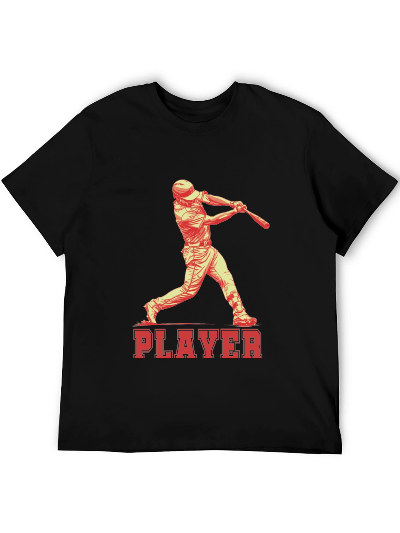 Baseball Player Graphic T-Shirt - Cotton Blend