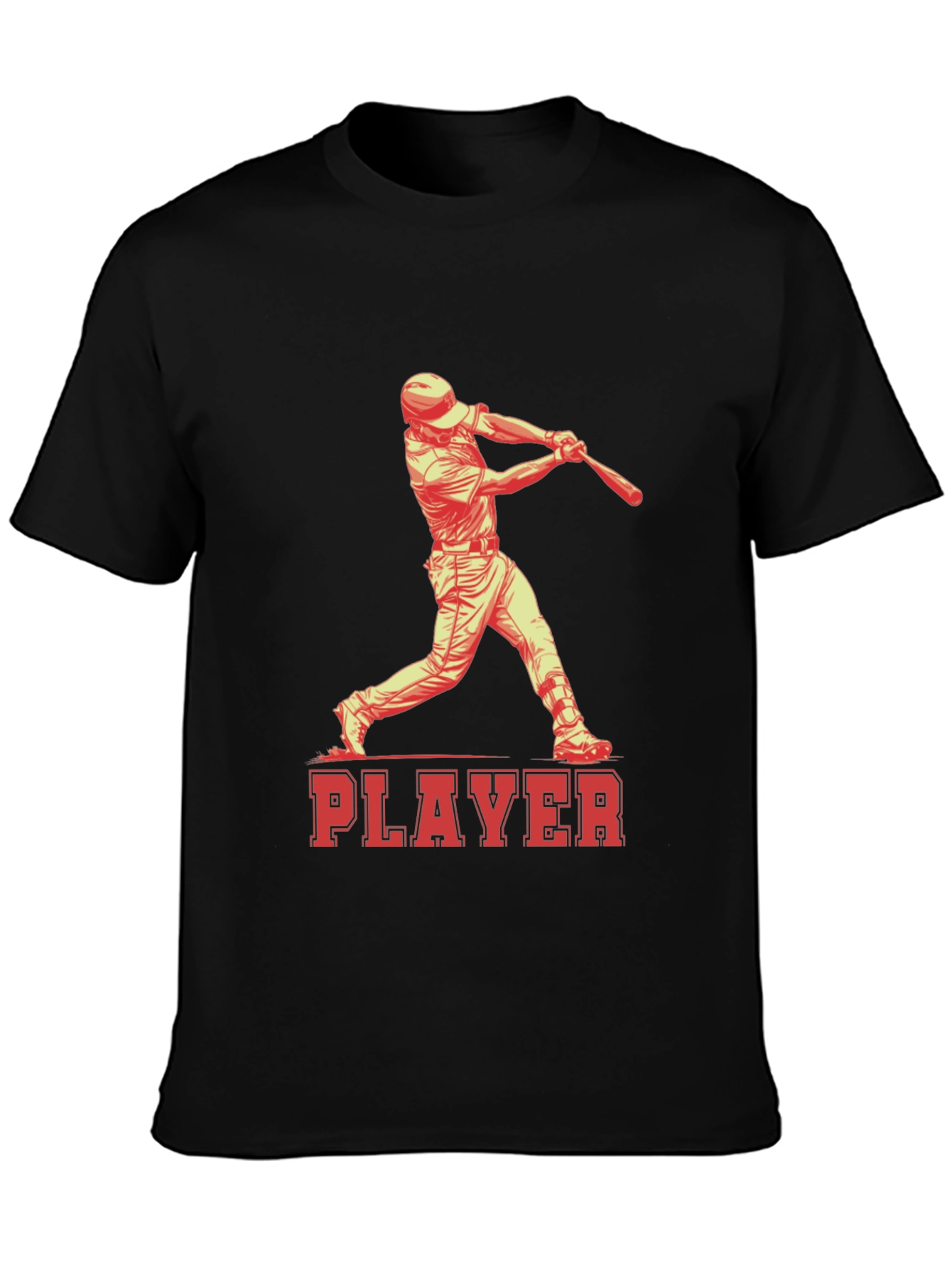 Baseball Player Graphic T-Shirt - Cotton Blend