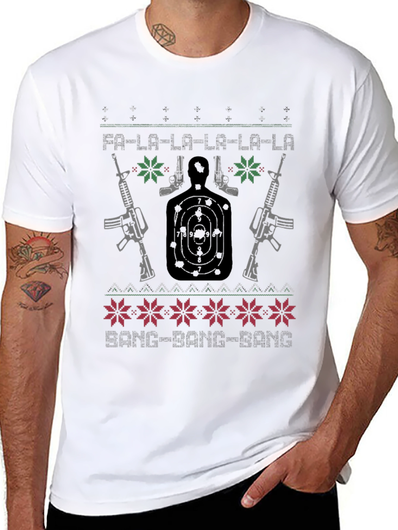 Guns Ugly Christmas Sweater T-Shirt