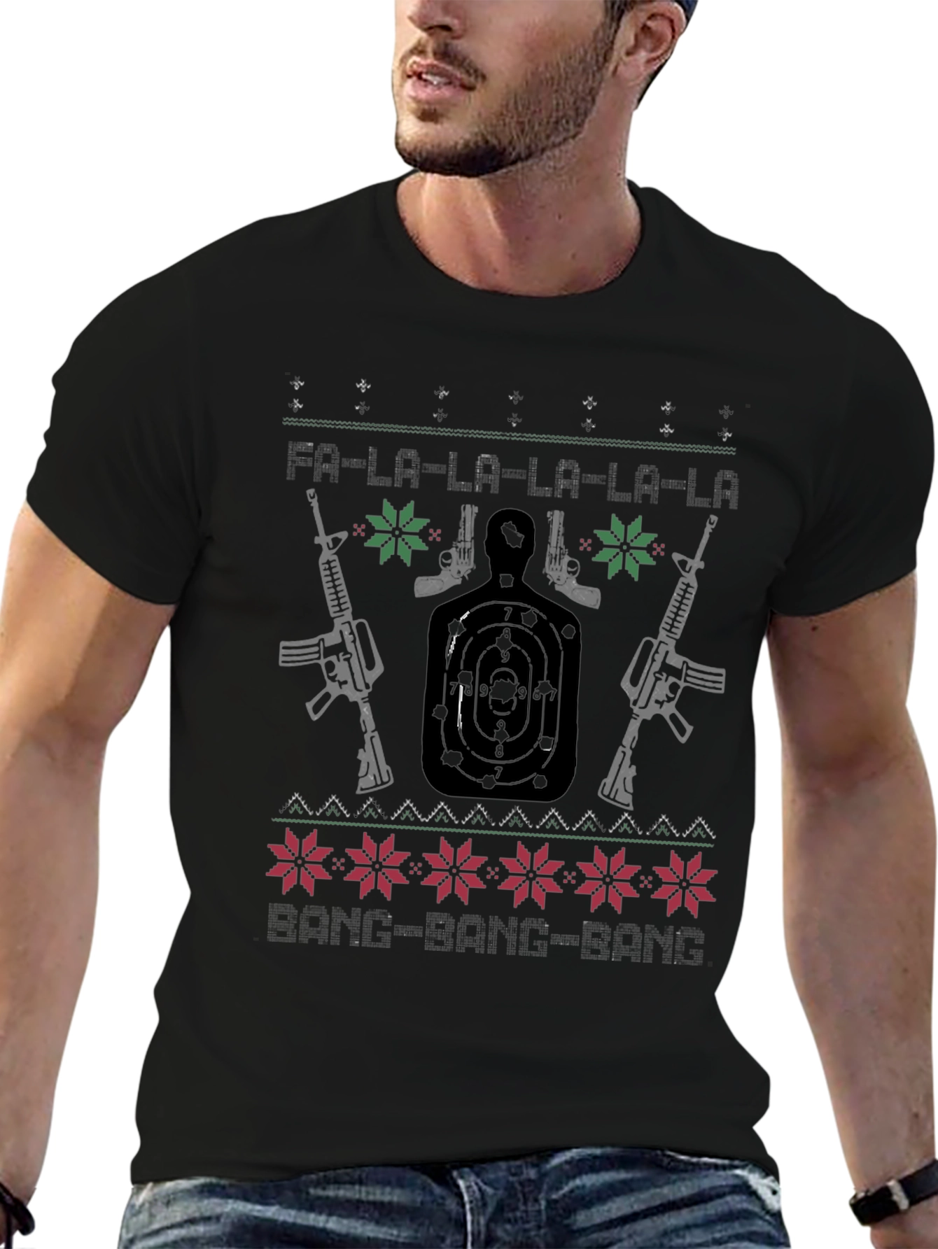 Guns Ugly Christmas Sweater T-Shirt