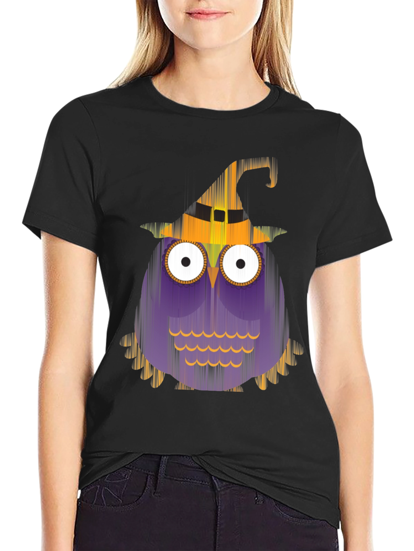 Halloween Owl T-Shirt - Black