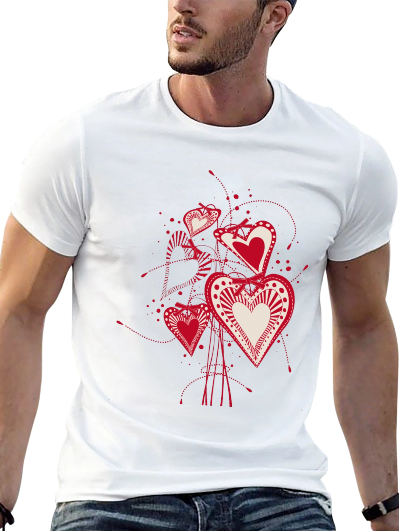 Heart Bouquet Graphic Tee - Black