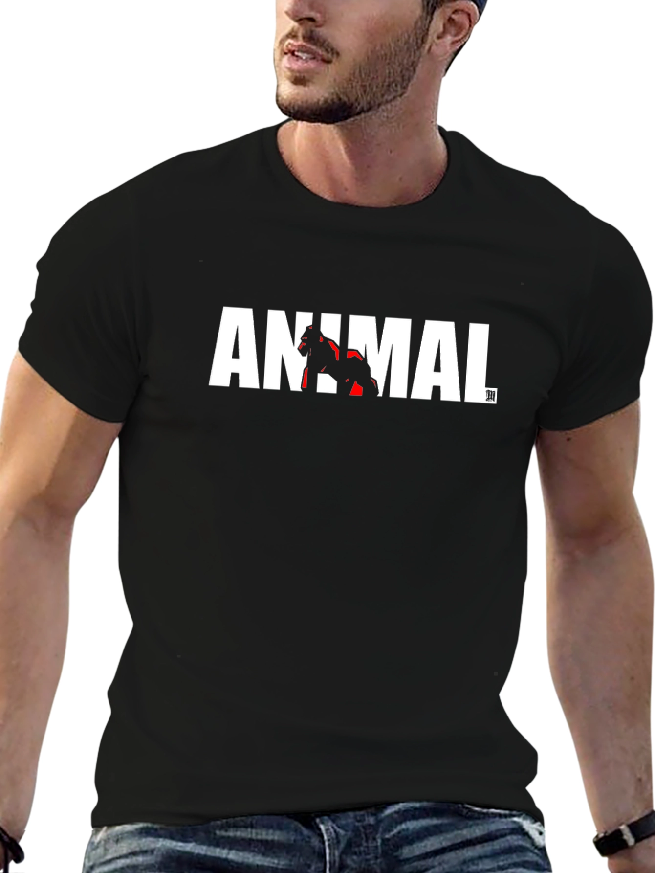 Animal Gorilla Graphic Black T-Shirt