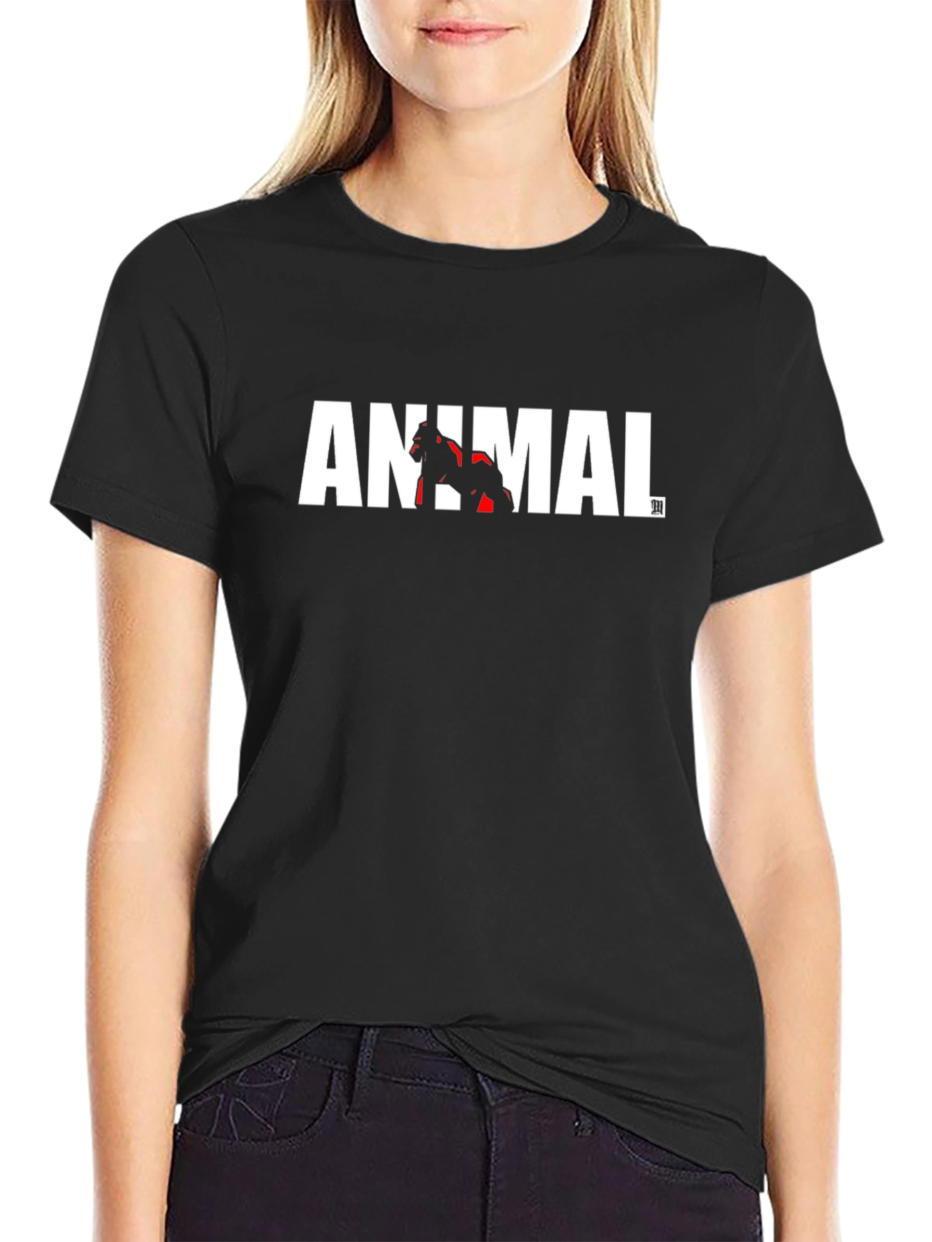 Animal Gorilla Graphic Black T-Shirt