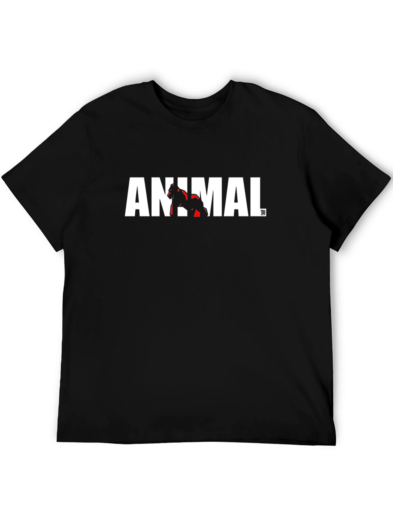Animal Gorilla Graphic Black T-Shirt