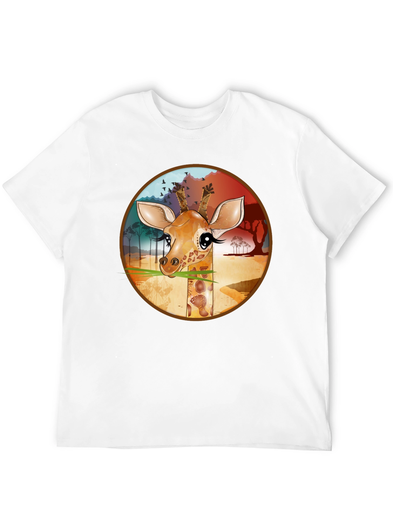 Giraffe Graphic T-Shirt - Black Cotton Tee