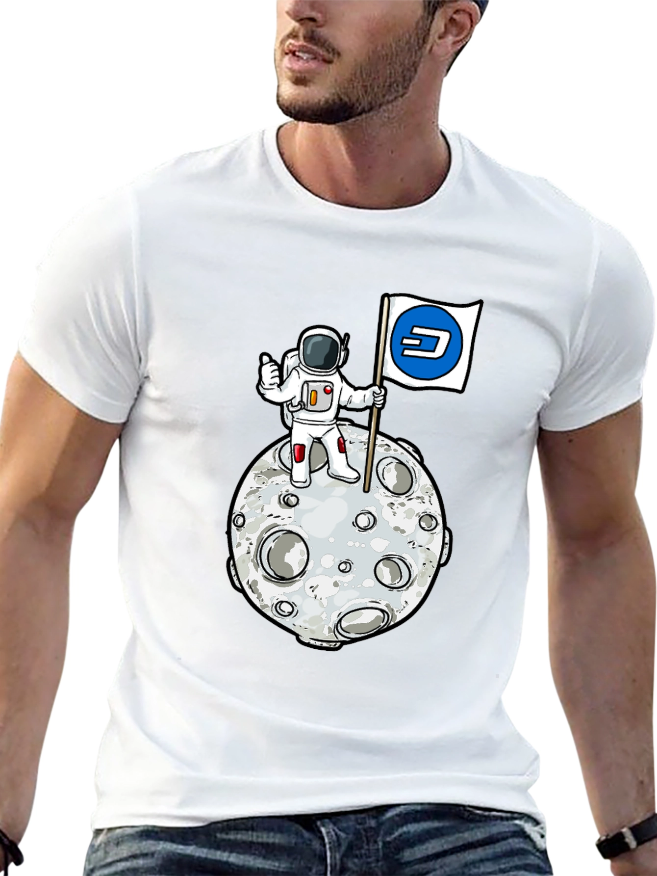 Astronaut Moon Landing Dash Crypto T-Shirt