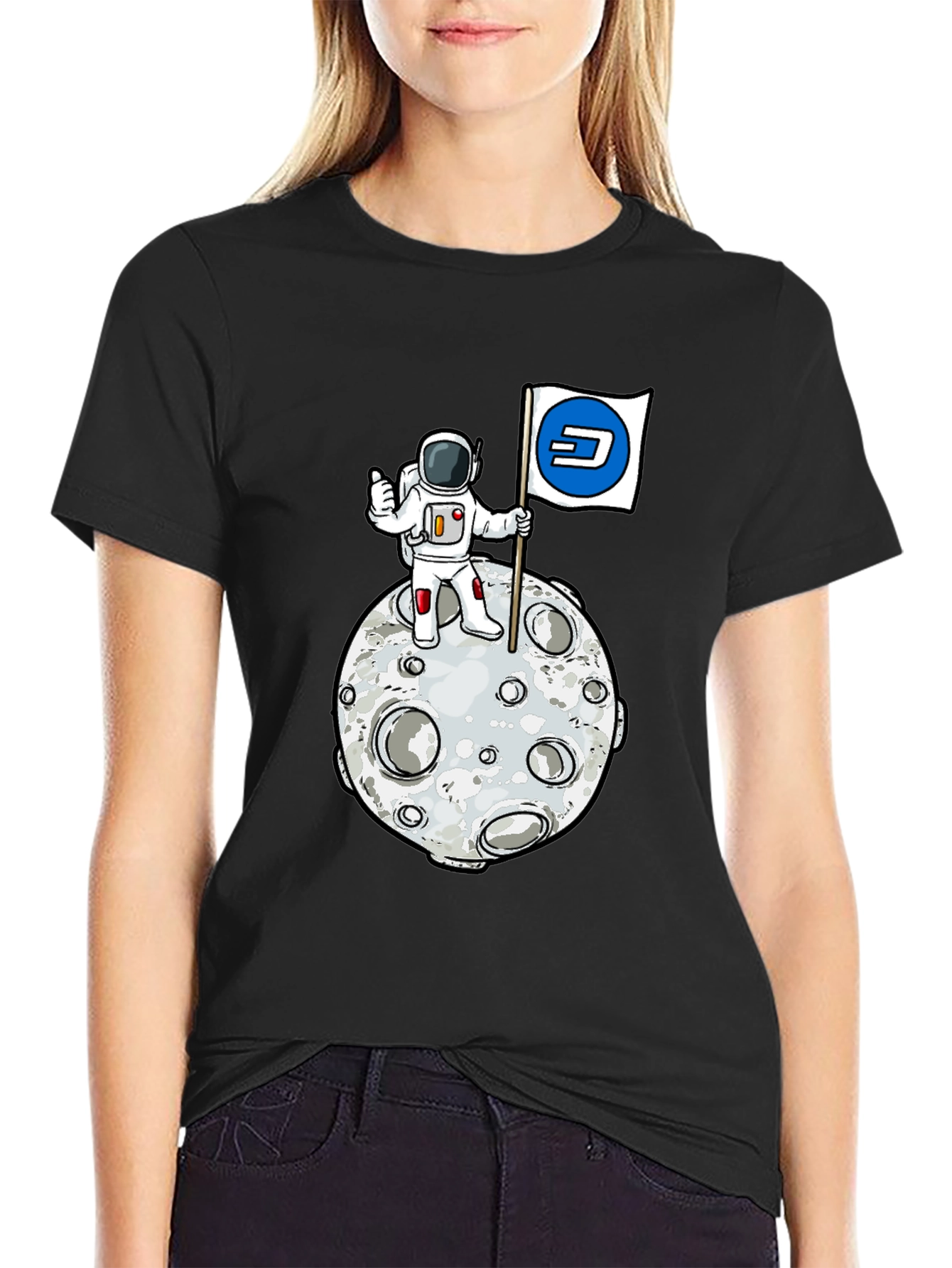 Astronaut Moon Landing Dash Crypto T-Shirt