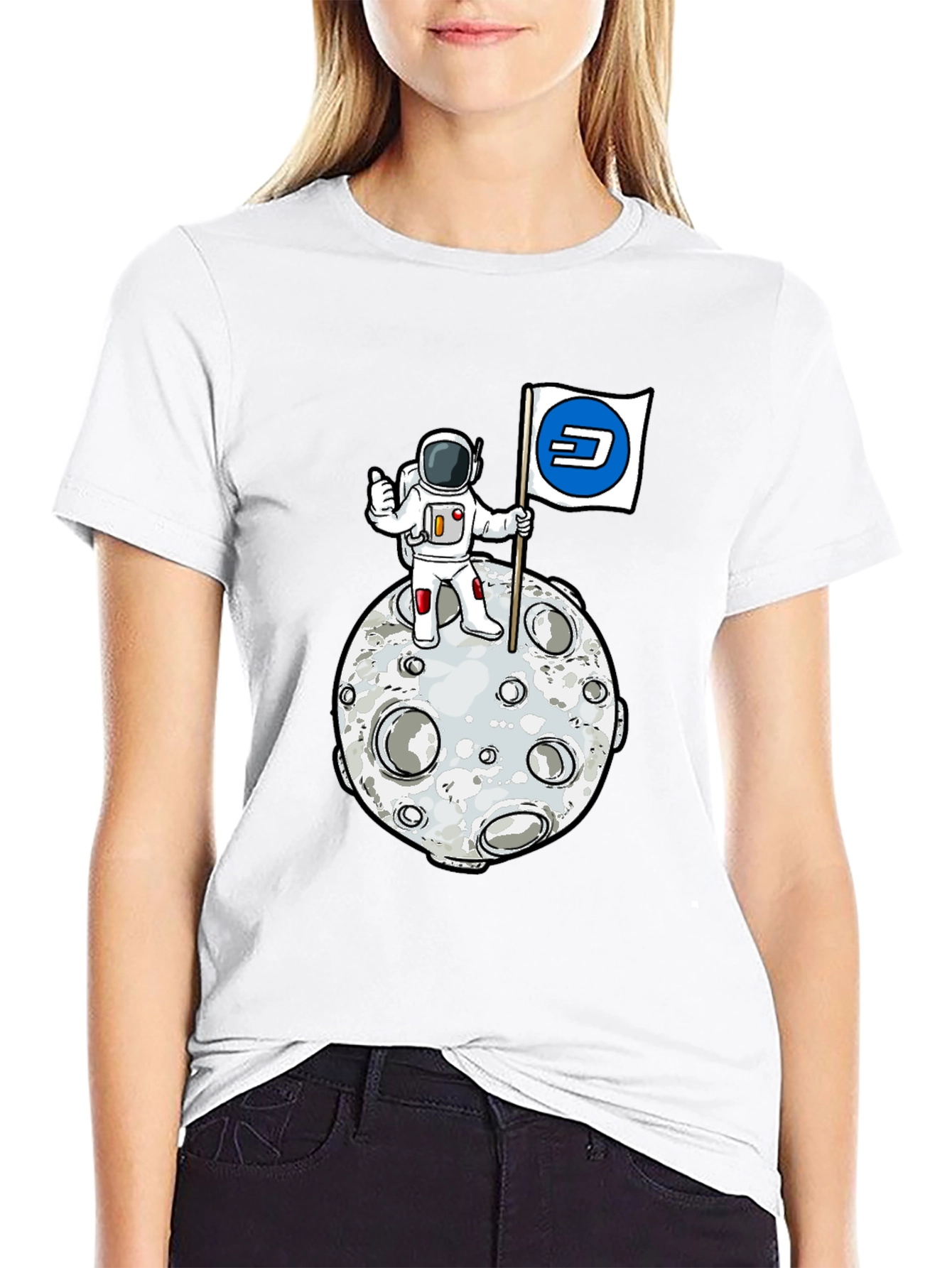 Astronaut Moon Landing Dash Crypto T-Shirt