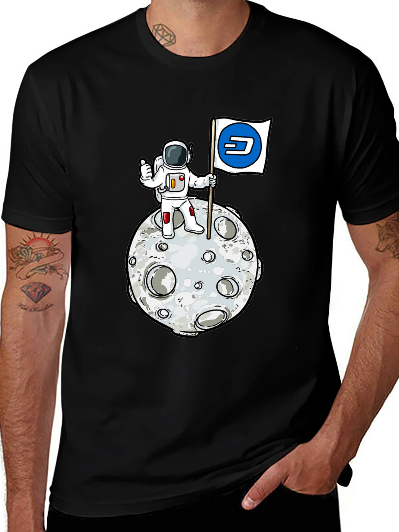 Astronaut Moon Landing Dash Crypto T-Shirt