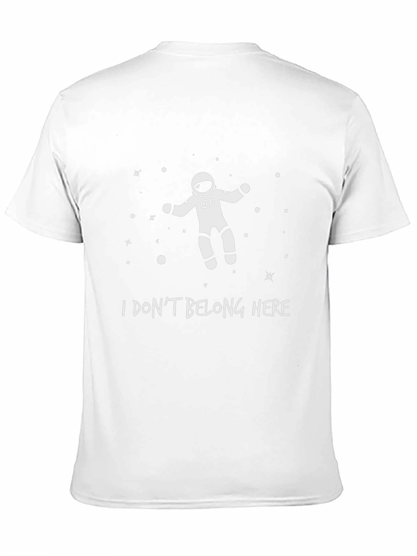 Astronaut I Dont Belong Here Black T-Shirt