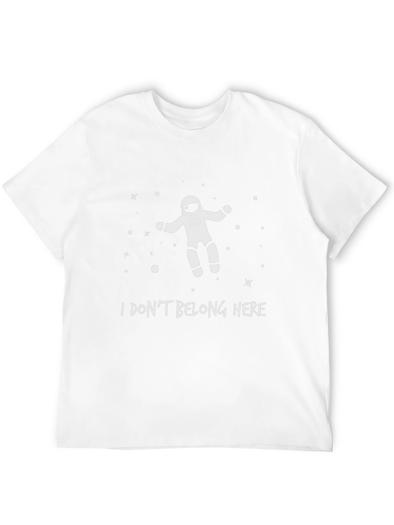 Astronaut I Dont Belong Here Black T-Shirt