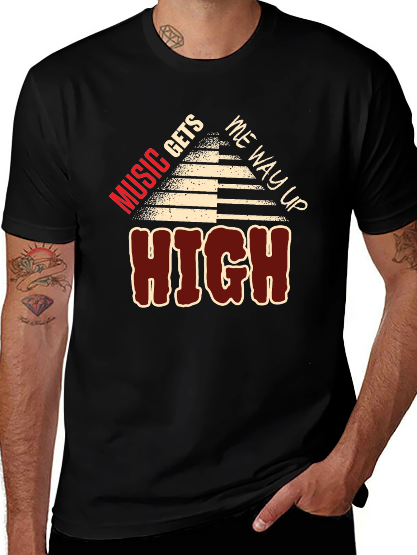 Music Gets Me Way Up High Graphic Tee