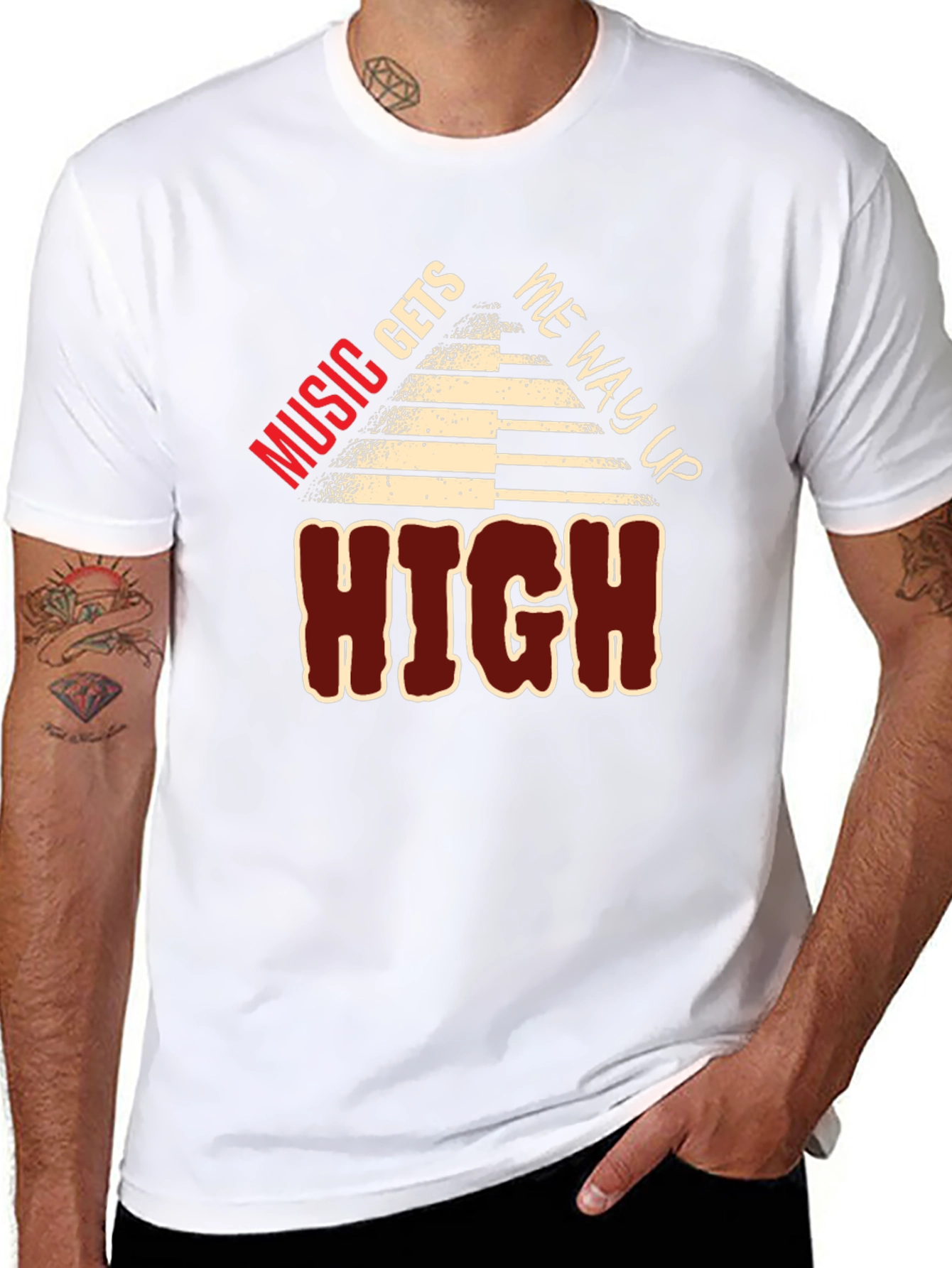 Music Gets Me Way Up High Graphic Tee