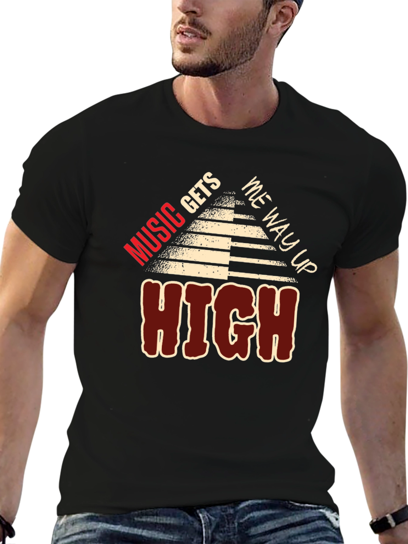 Music Gets Me Way Up High Graphic Tee
