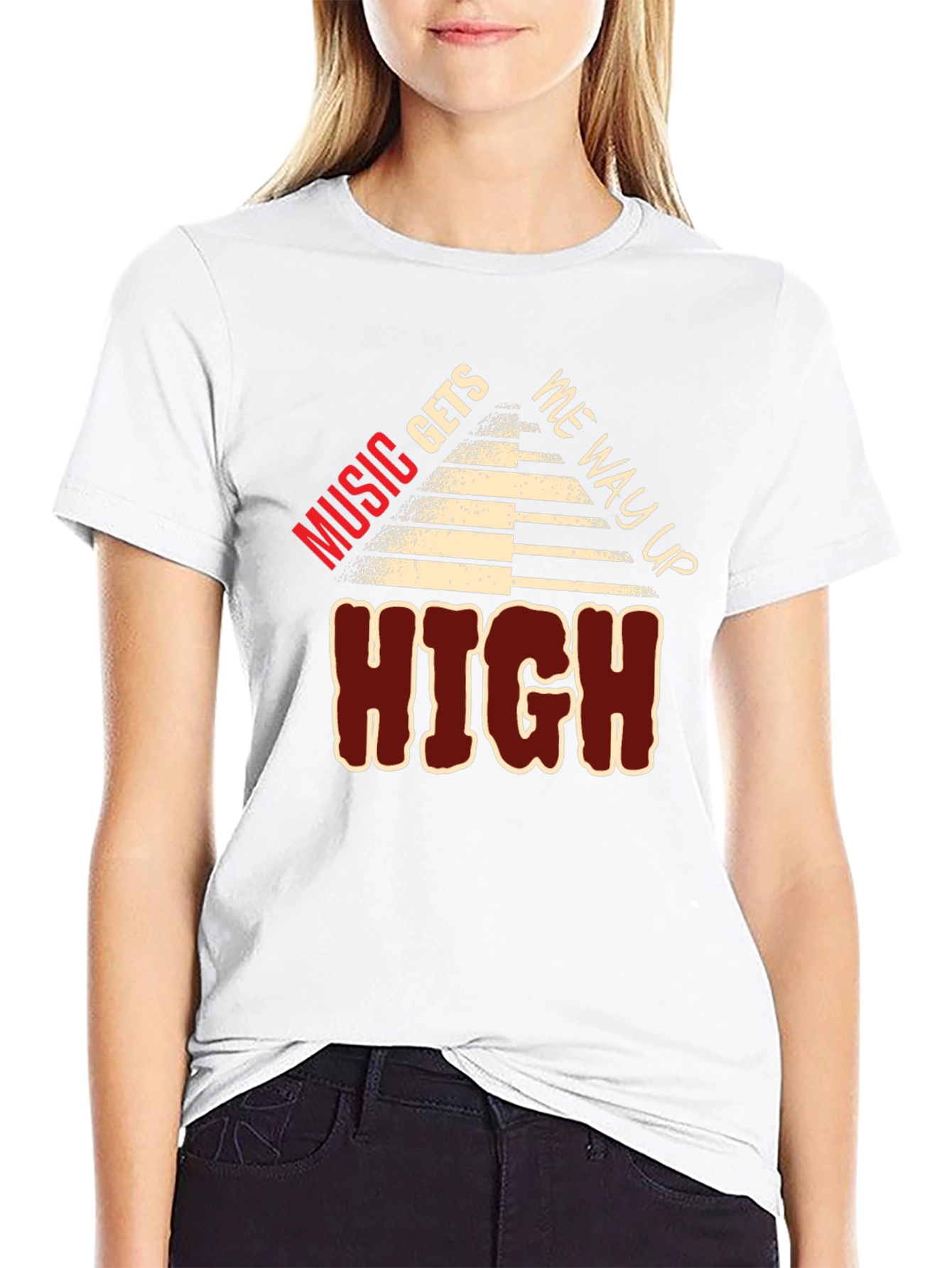 Music Gets Me Way Up High Graphic Tee