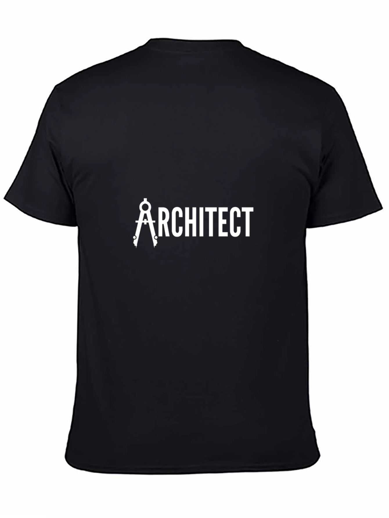 Architect Black T-Shirt - Drafting Compass Design