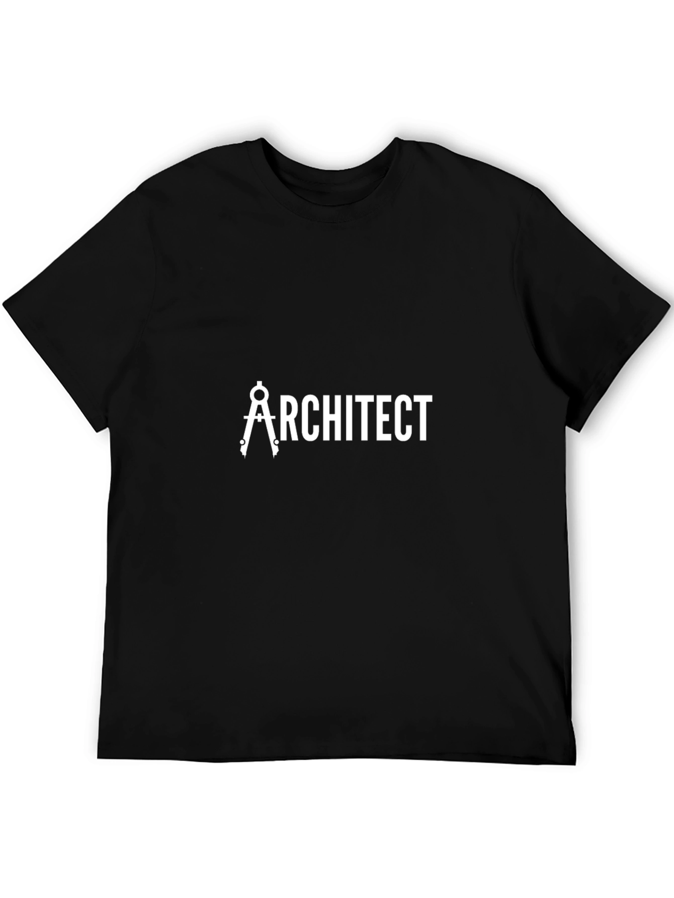 Architect Black T-Shirt - Drafting Compass Design