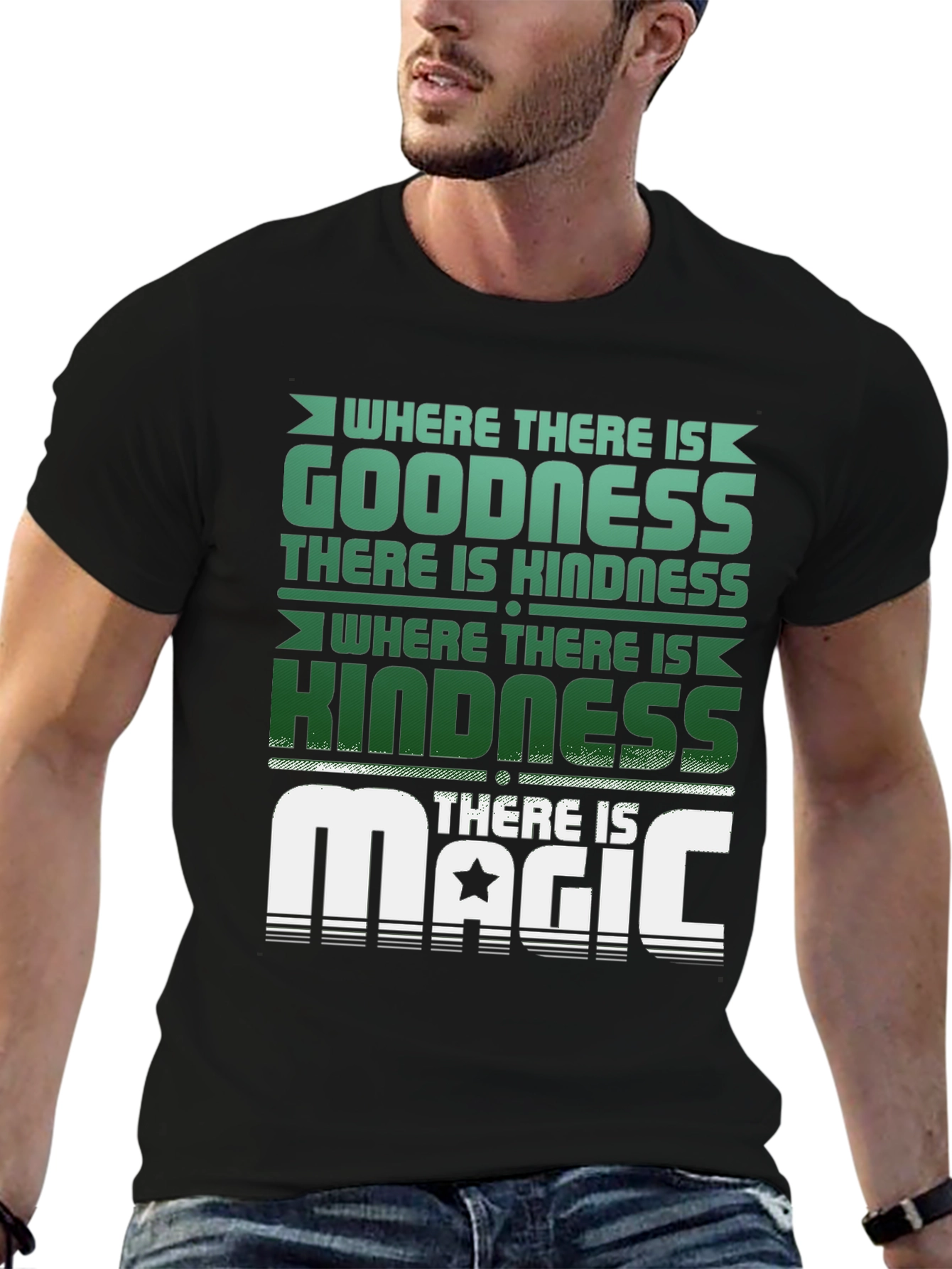 Goodness Kindness Magic Graphic Tee - Black