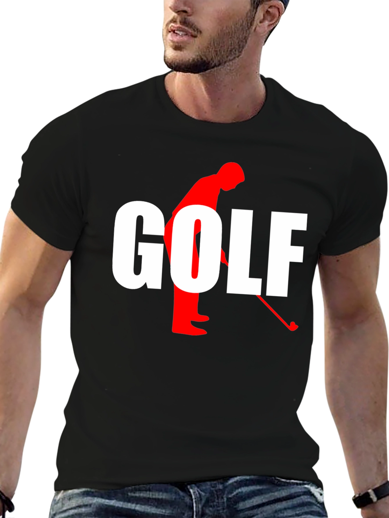 Golf Silhouette Graphic T-Shirt - Stylish Golfer Tee