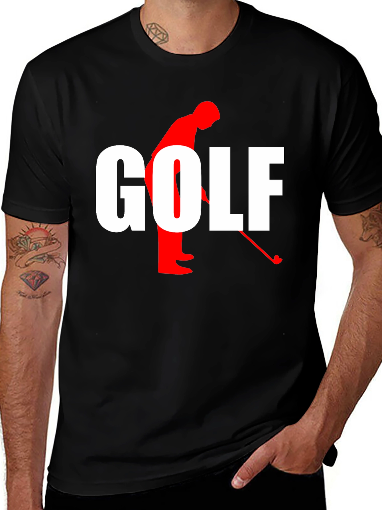 Golf Silhouette Graphic T-Shirt - Stylish Golfer Tee