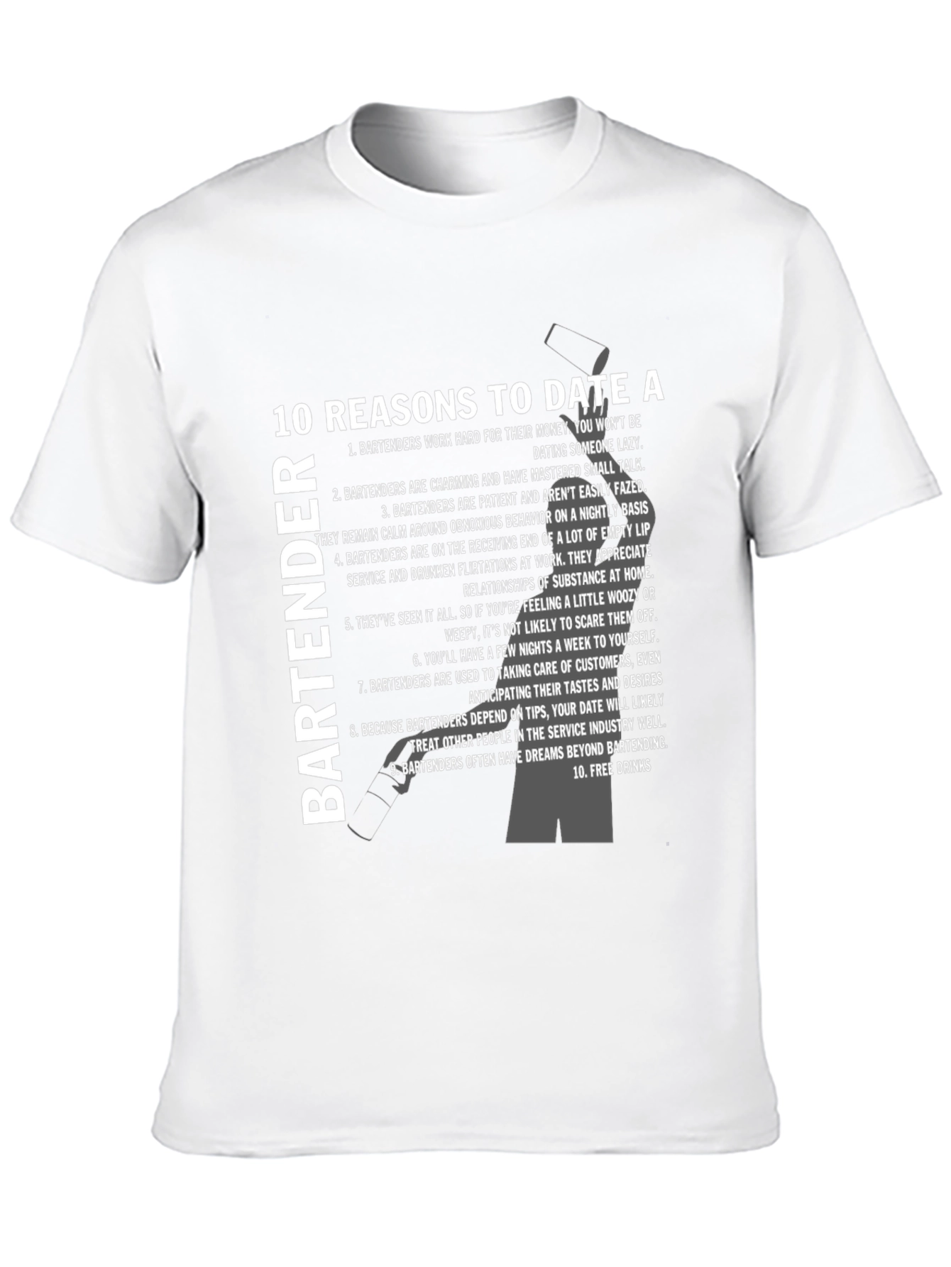10 Reasons to Date a Bartender T-Shirt - Black