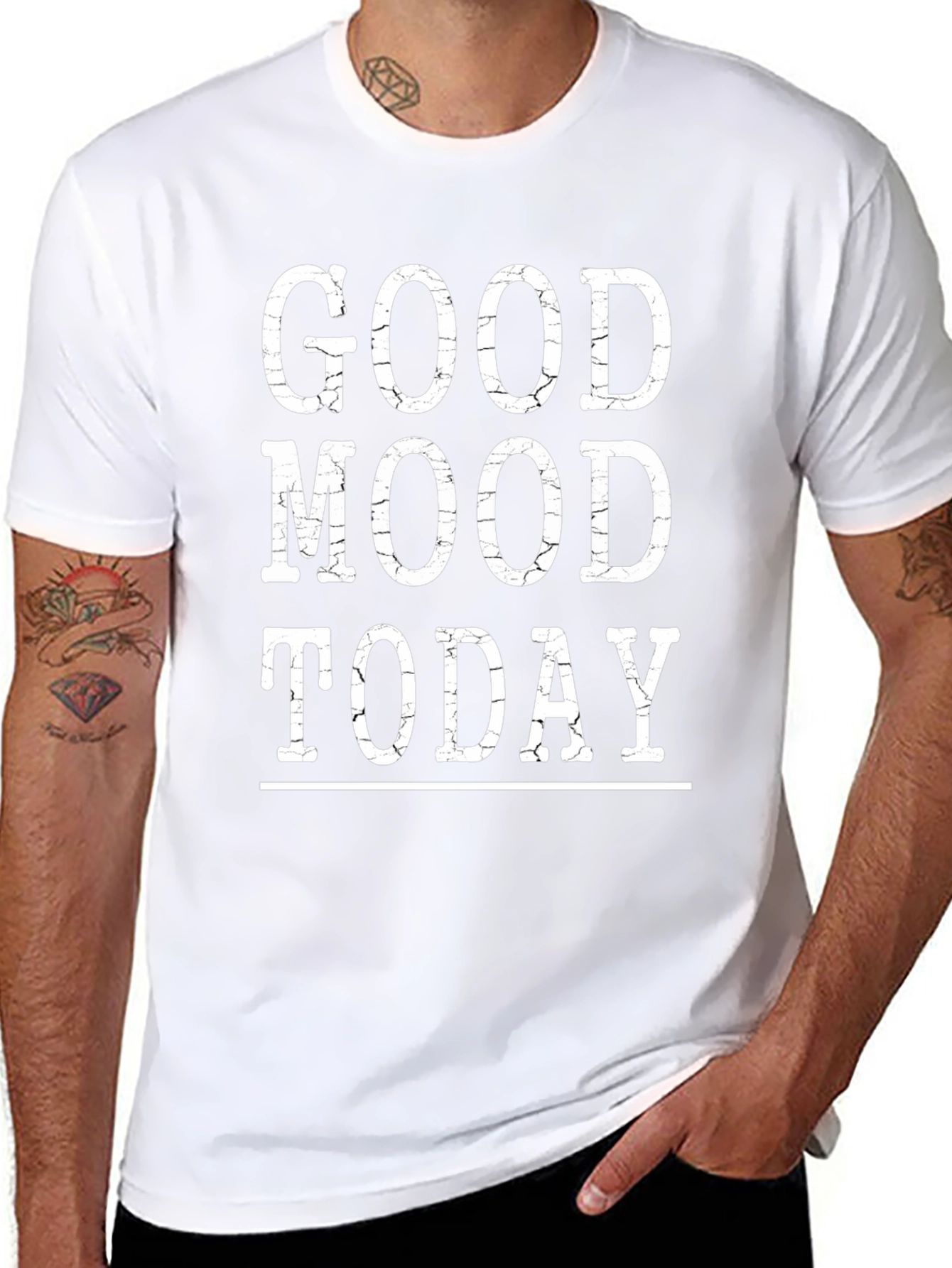 Good Mood Today Black Graphic Tee Shirt