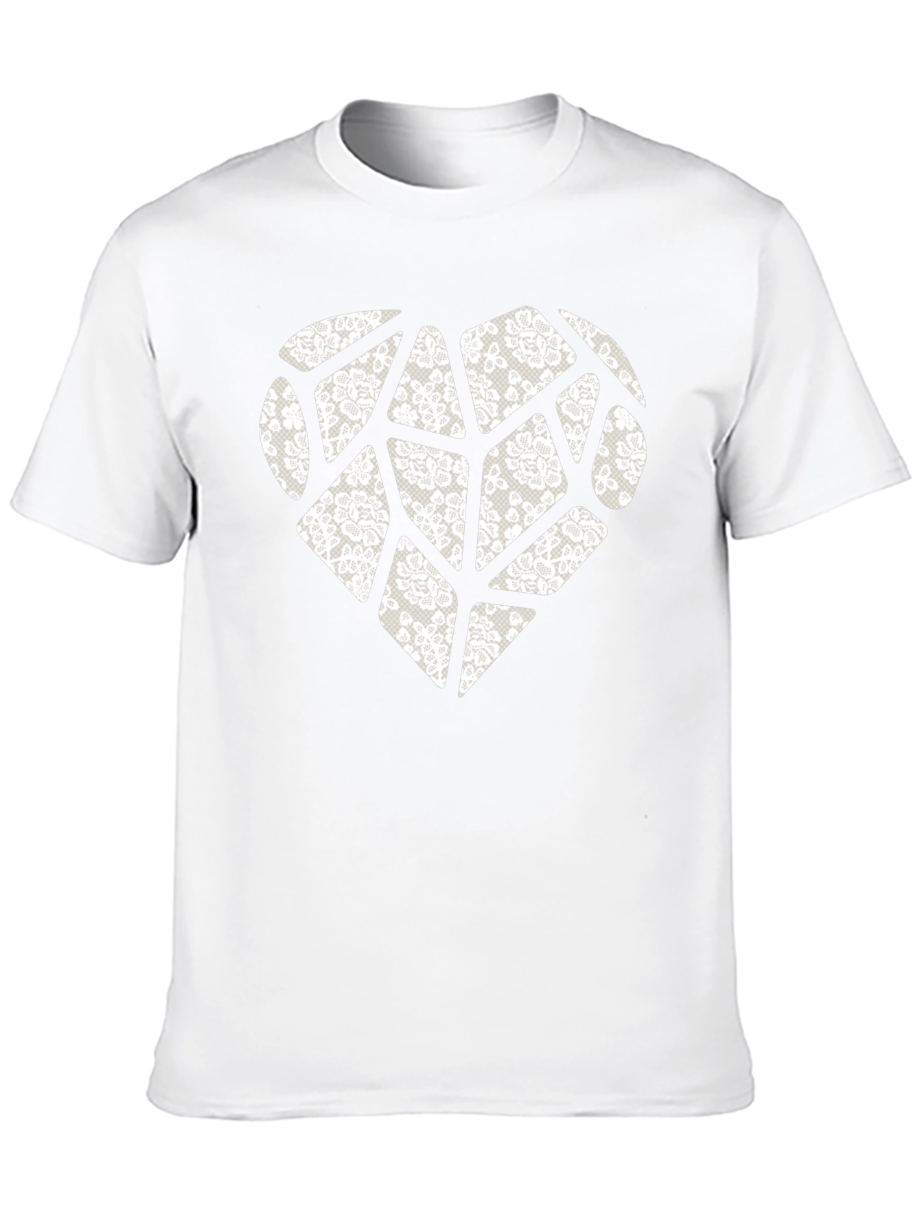 Heart Lace Patchwork Graphic Tee