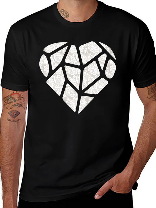 Heart Lace Patchwork Graphic Tee