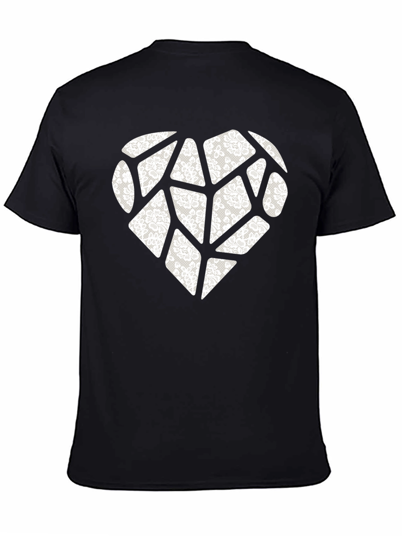 Heart Lace Patchwork Graphic Tee
