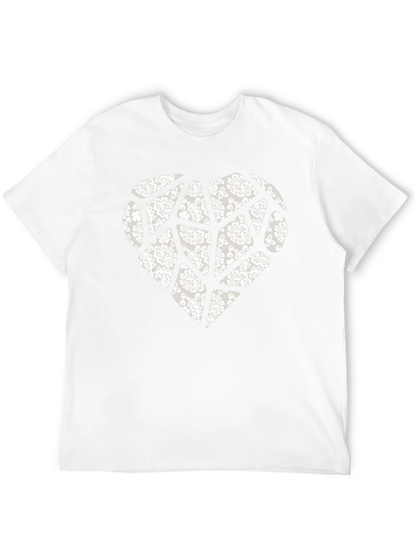 Heart Lace Patchwork Graphic Tee