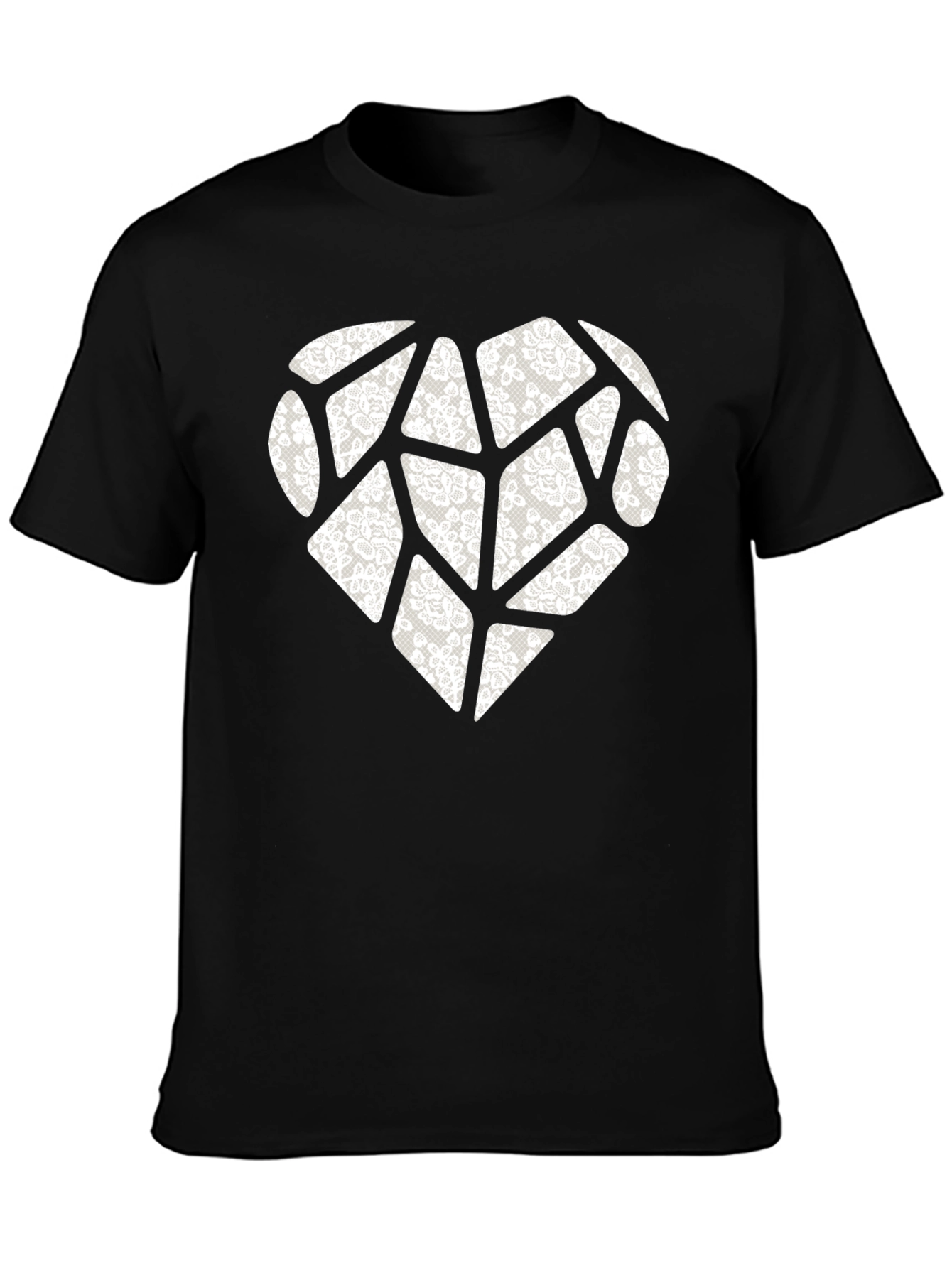 Heart Lace Patchwork Graphic Tee