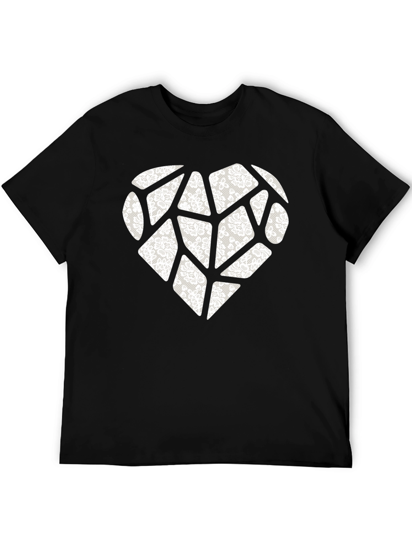 Heart Lace Patchwork Graphic Tee