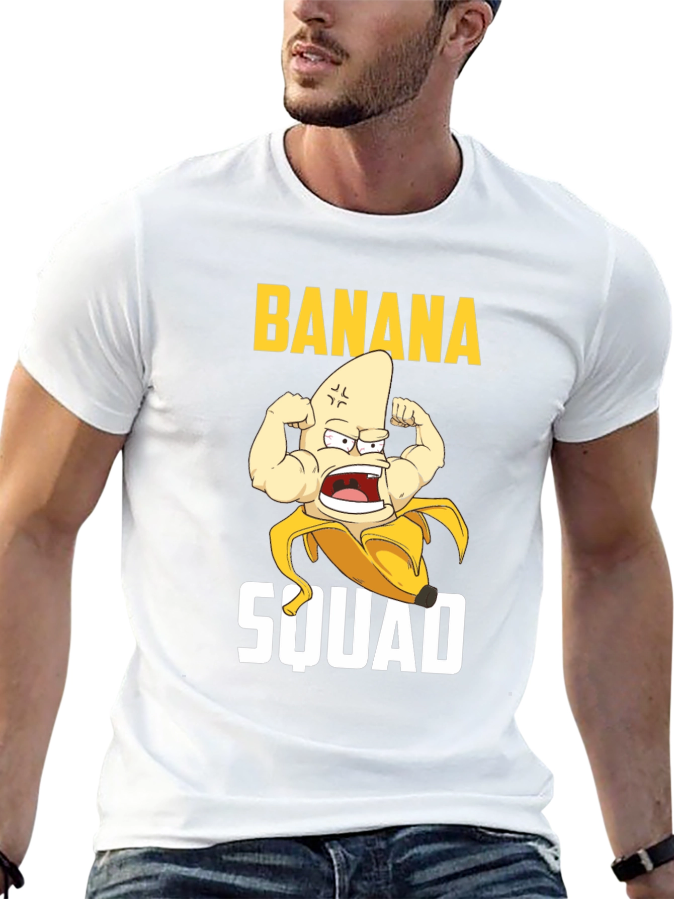 Banana Squad Graphic T-Shirt - Funny Fruit Muscle Tee