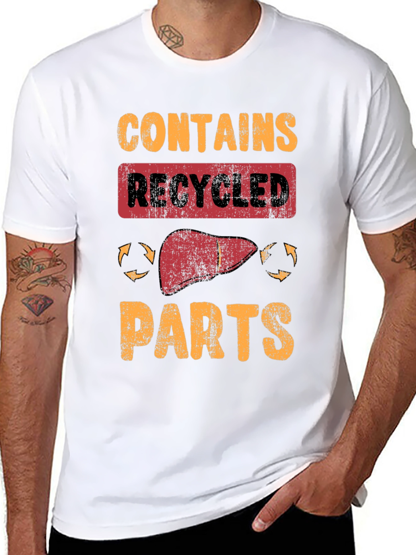 Contains Recycled Parts Novelty Graphic T-Shirt