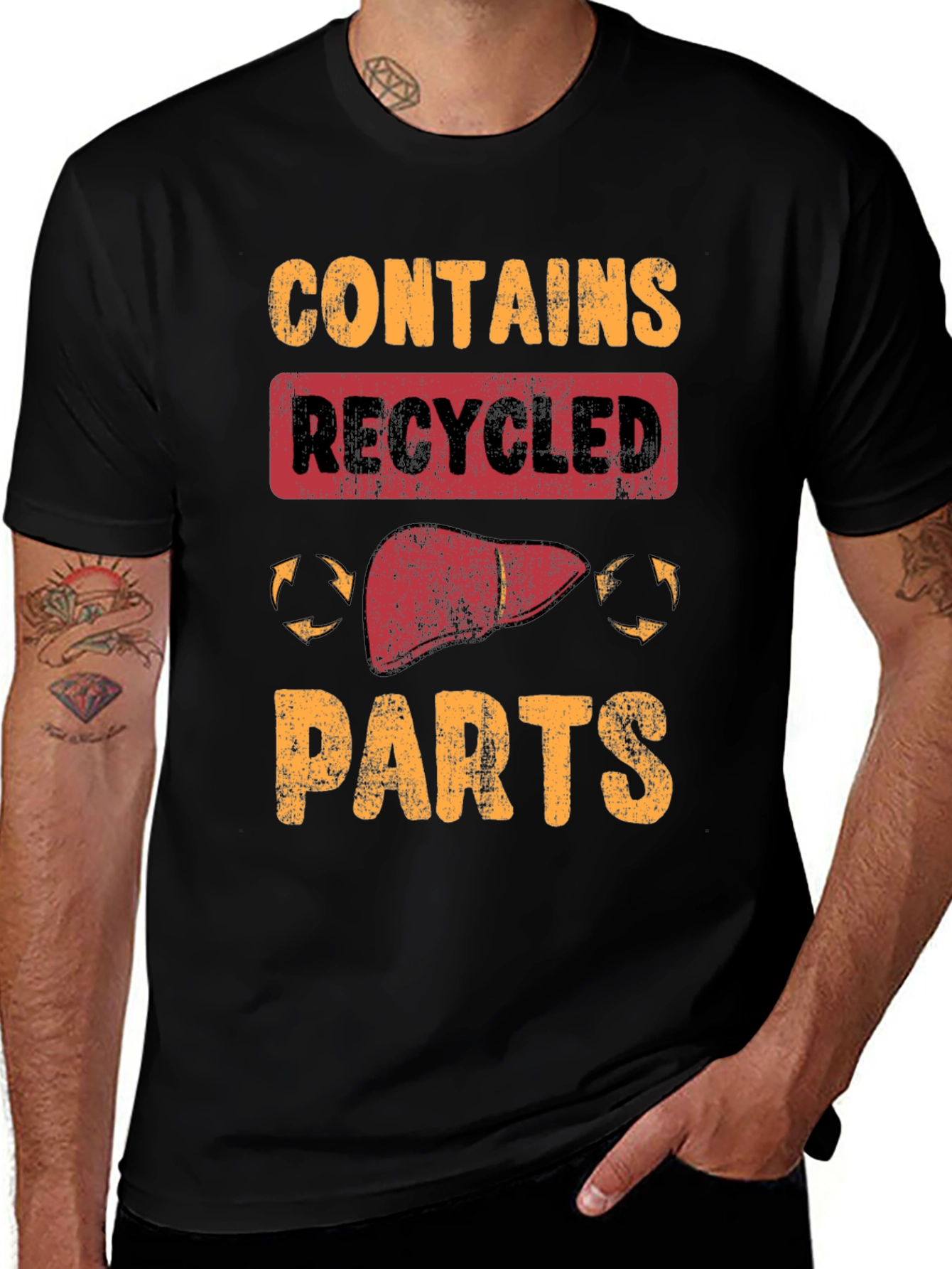 Contains Recycled Parts Novelty Graphic T-Shirt