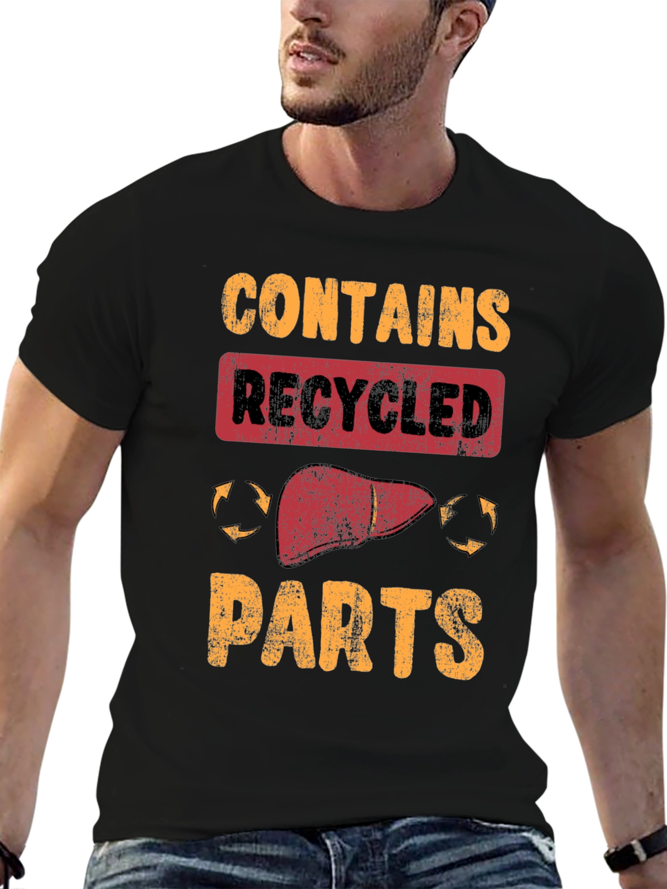Contains Recycled Parts Novelty Graphic T-Shirt