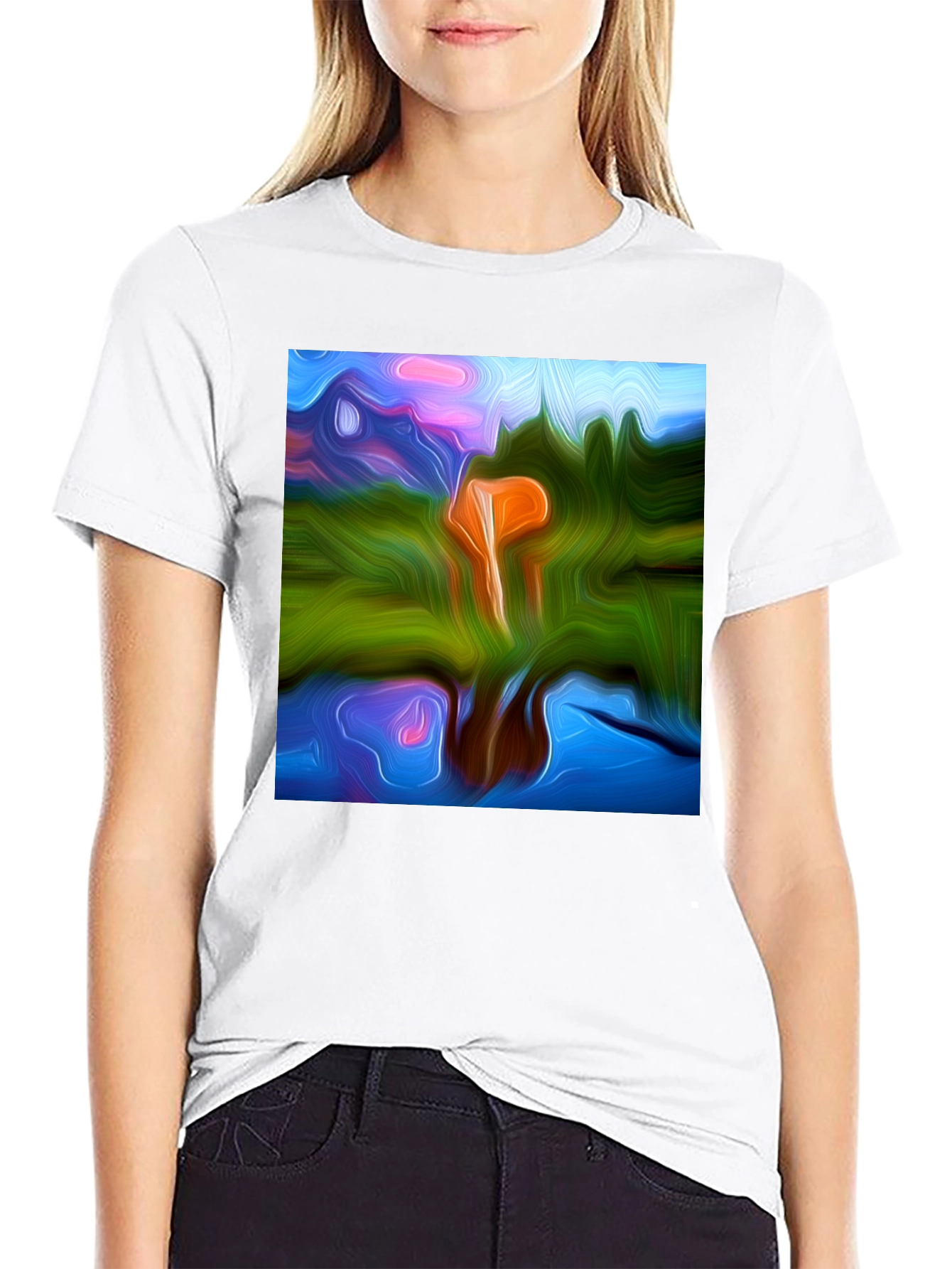 Abstract Art Black T-Shirt - Modern Style