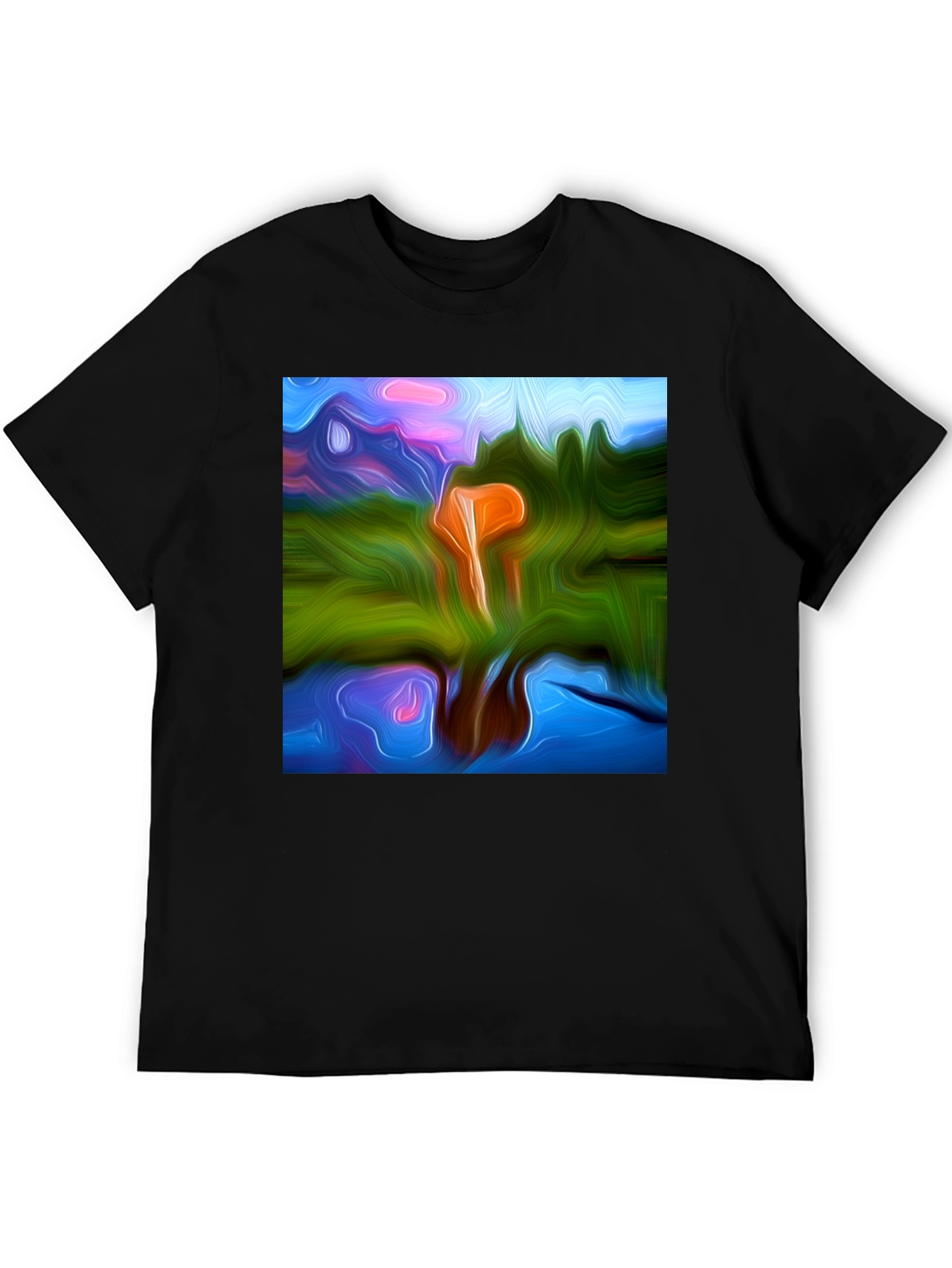 Abstract Art Black T-Shirt - Modern Style