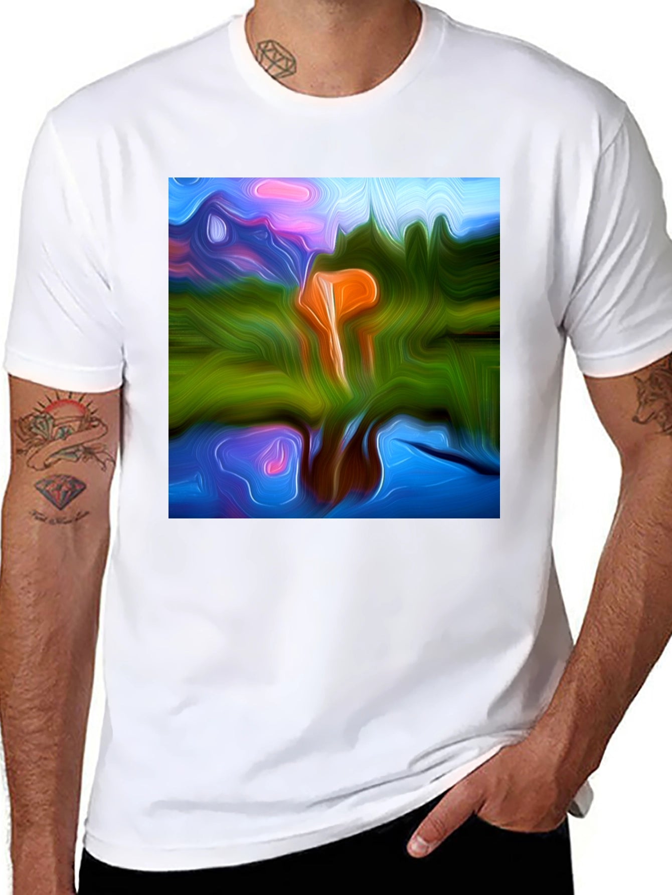 Abstract Art Black T-Shirt - Modern Style
