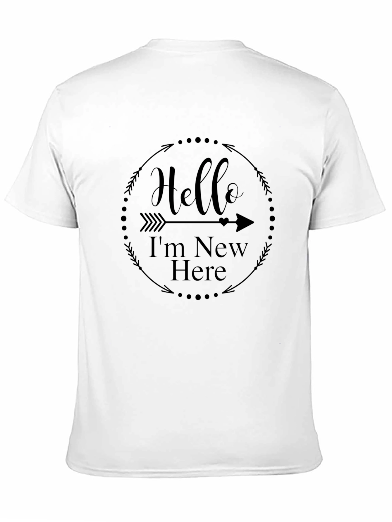 Hello Im New Here Black Graphic T-Shirt